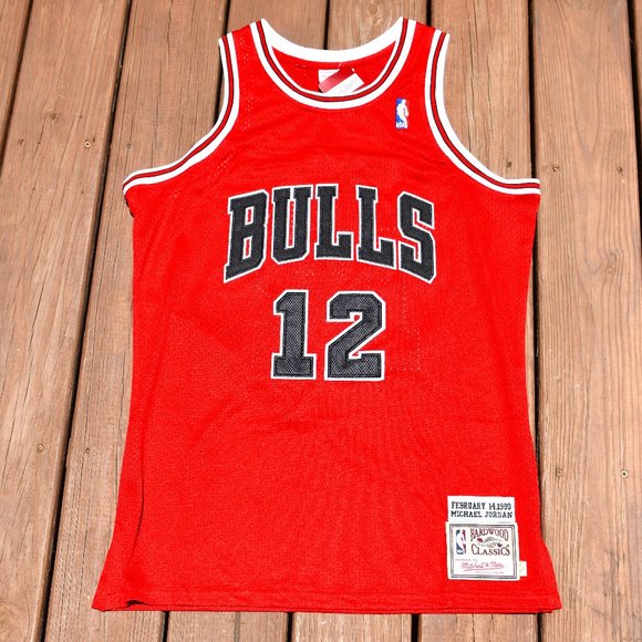 Bulls Other - New Michael Jordan Rare Chicago Bulls Red #12 February 14 1990 Jersey Medium